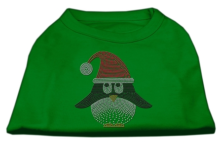 Santa Penguin Rhinestone Dog Shirt Green XXXL